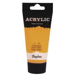 Acrylic, Künstleracrylfarbe 75ml, indischgelb